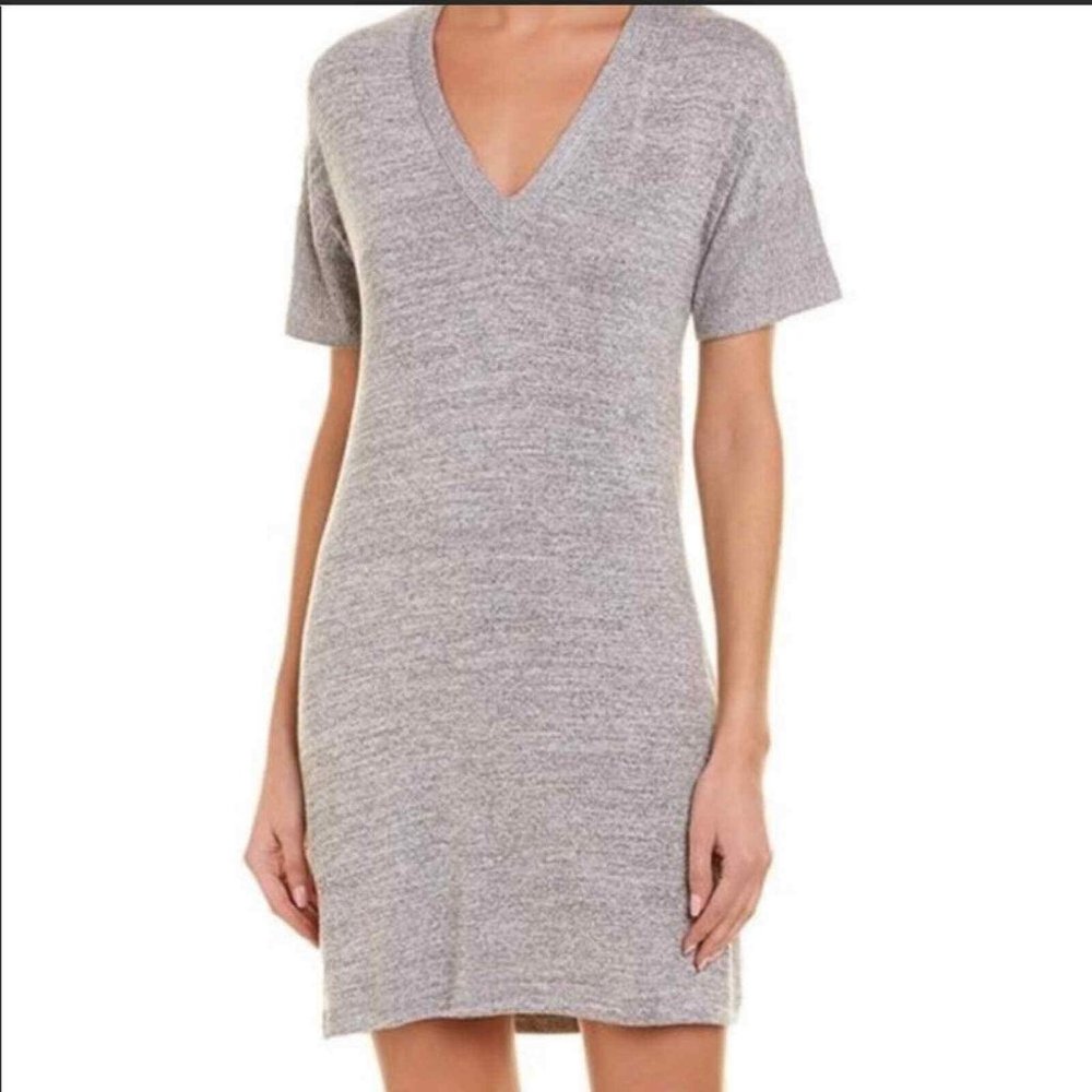 Women's Rag & Bone Rosalind V-Neck Shirt Dress - Gray - Size L